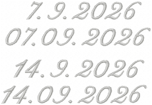 Datum in Schreibschrift 2026